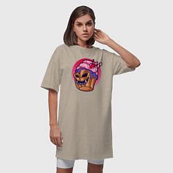 Футболка женская-платье Зомби кекс, цвет: миндальный — фото 2