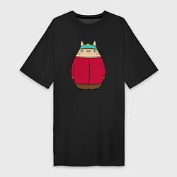 Футболка женская-платье Totoro Cartman, цвет: черный