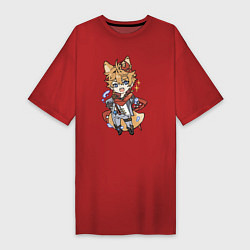 Футболка женская-платье Лисёнок Тарталья, цвет: красный