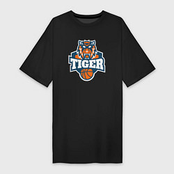 Футболка женская-платье Tiger Basketball, цвет: черный