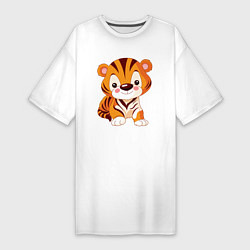Футболка женская-платье Little Tiger, цвет: белый