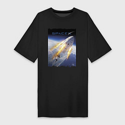 Женская футболка-платье Путешествие к звёздам, Space X