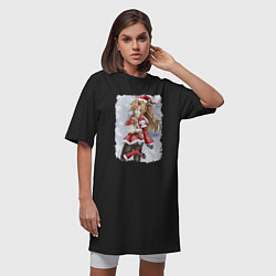 Футболка женская-платье Обалденная снегурка, цвет: черный — фото 2
