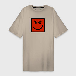 Футболка женская-платье BON JOVI HAVE A NICE DAY SMILE LOGO, цвет: миндальный