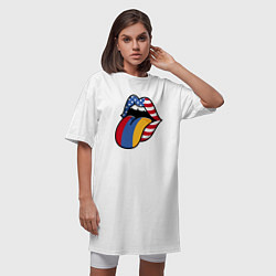 Футболка женская-платье Армения - США, цвет: белый — фото 2