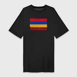 Футболка женская-платье Armenia Flag, цвет: черный