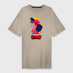 Женская футболка-платье Meg Brawl Stars - Фанатский рисунок