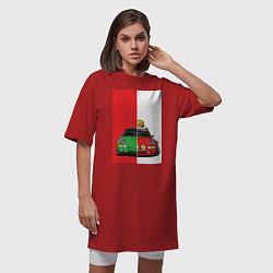 Футболка женская-платье Concept car, цвет: красный — фото 2