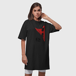 Футболка женская-платье 30 Seconds to Mars красный орел, цвет: черный — фото 2