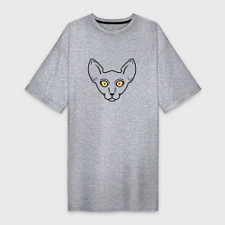 Женская футболка-платье Глазастый кот