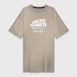 Футболка женская-платье Arctic Monkeys, группа, цвет: миндальный