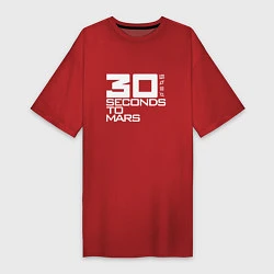 Футболка женская-платье 30 Seconds To Mars logo, цвет: красный