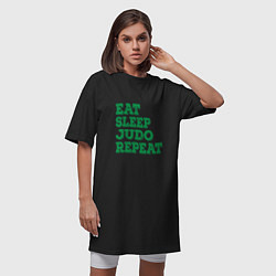 Футболка женская-платье Eat - Sleep - Judo, цвет: черный — фото 2