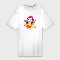 Женская футболка-платье Squid Game Игра в кальмара кукла Новогодняя