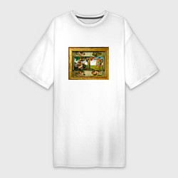 Женская футболка-платье Michelangelo & Covid 1