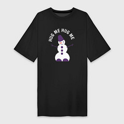 Женская футболка-платье Снеговик 2022