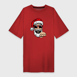 Женская футболка-платье Bad Santa xmas Плохой Санта