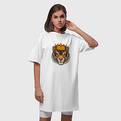 Футболка женская-платье Тигр в короне Tiger in the crown, цвет: белый — фото 2