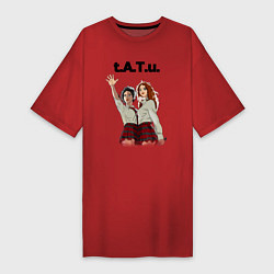 Женская футболка-платье T A T u Music band ТАТУ