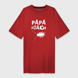 Футболка женская-платье Papa roach Таракан, цвет: красный