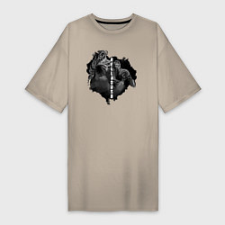 Футболка женская-платье Демоны Hellbound, цвет: миндальный