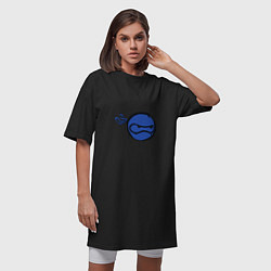 Футболка женская-платье Граффити ниндзя, цвет: черный — фото 2