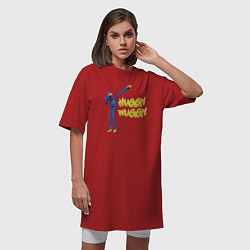 Футболка женская-платье Хаги ваги Huggy Wuggy Poppy Playtime, цвет: красный — фото 2