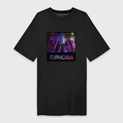 Футболка женская-платье Сериал Euphoria - Зендея, цвет: черный