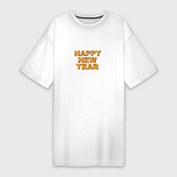 Женская футболка-платье С Новым Годом золотыми буквами