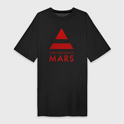Футболка женская-платье 30 Seconds to Mars - Рок, цвет: черный