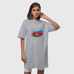 Футболка женская-платье Флаг - Азербайджан, цвет: меланж — фото 2
