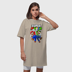 Футболка женская-платье Мариo и Луиджи, цвет: миндальный — фото 2