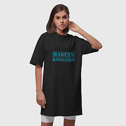 Футболка женская-платье Караганда Казахстан, цвет: черный — фото 2