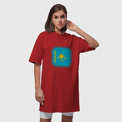Футболка женская-платье Мой Казахстан, цвет: красный — фото 2