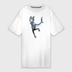 Женская футболка-платье Girl-Shark anime