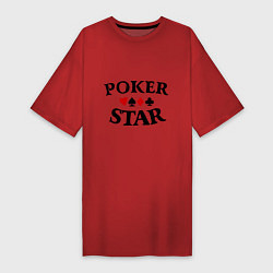 Футболка женская-платье Poker Star, цвет: красный