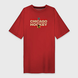 Футболка женская-платье CHICAGO BLACKHAWKS NHL ЧИКАГО НХЛ, цвет: красный