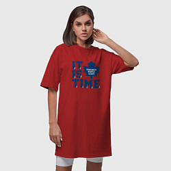 Футболка женская-платье It is Toronto Maple Leafs Time, Торонто Мейпл Лифс, цвет: красный — фото 2