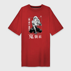 Футболка женская-платье Кибуцуджи Музан воин, цвет: красный