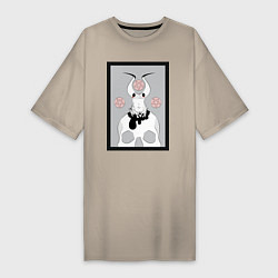 Футболка женская-платье Devil Frog, цвет: миндальный