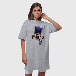 Футболка женская-платье Sonic Exe Hedgehog, цвет: меланж — фото 2