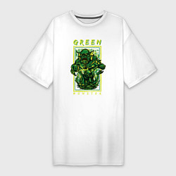 Женская футболка-платье Зелёный монстр