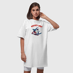 Футболка женская-платье Хоккей Бро!, цвет: белый — фото 2