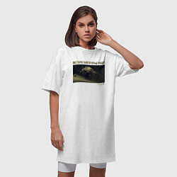 Футболка женская-платье ОСТЕРЕГАЙСЯ ПРЫГУНОВ! Dying Light 2, цвет: белый — фото 2