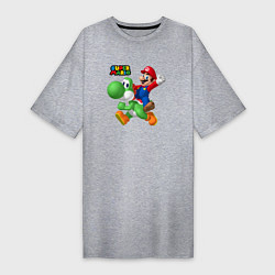 Женская футболка-платье Mario and Yoshi Super Mario
