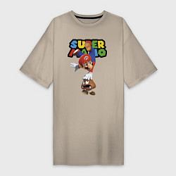 Женская футболка-платье Mario and Goomba Super Mario