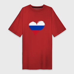 Футболка женская-платье Russian Heart, цвет: красный