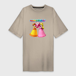 Футболка женская-платье Mario Party Nintendo, цвет: миндальный