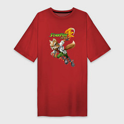 Футболка женская-платье Star Fox Zero Nintendo Video game, цвет: красный