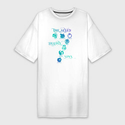 Футболка женская-платье Семь смертных грехов, цвет: белый